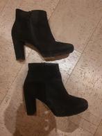 Zgan, zwart leren enkellaarsjes Paul Green, maat 37, Zwart, Lage of Enkellaarzen, Ophalen of Verzenden, Zo goed als nieuw