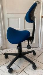 Zadelstoel met 3 hendels, Gebruikt, Blauw, Ophalen of Verzenden, Bureaustoel