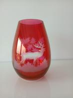 Glazen vaas met hert ca.14x9cm, Antiek en Kunst, Ophalen