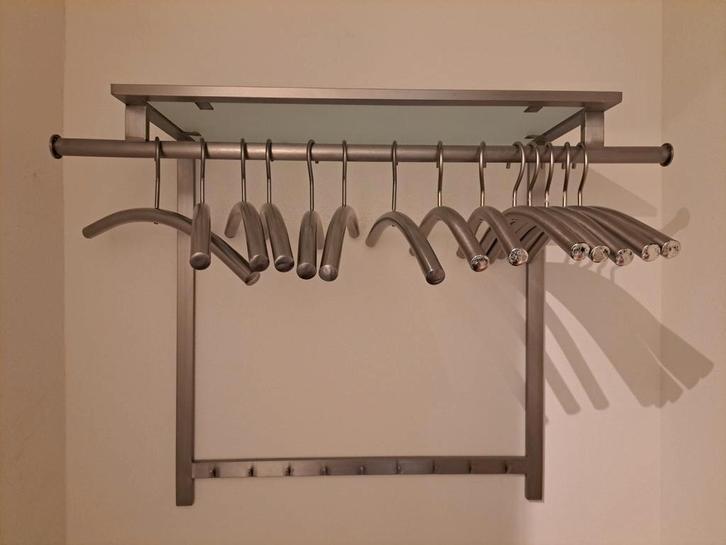 RVS Wandkapstok met 14 Hangers, Huis en Inrichting, Woonaccessoires | Kapstokken, Zo goed als nieuw, Wandkapstok, Minder dan 100 cm
