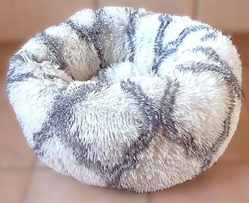 Heerlijk zacht kattenmandje, wit-grijs marmerprint, 60x26 cm, Dieren en Toebehoren, Kattenmanden, Ophalen of Verzenden