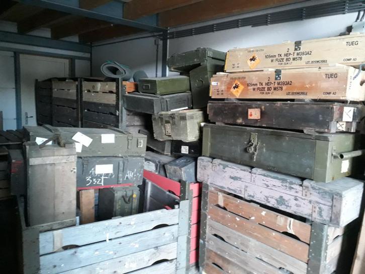 Speelgoedkisten Legerkisten te koop! Staal en hout, Huis en Inrichting, Woonaccessoires | Kisten, Gebruikt, Minder dan 50 cm, Minder dan 50 cm