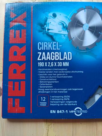 Ferrex Cirkelzaagblad 190mm (2 stuks) beschikbaar voor biedingen