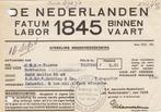 Rotterdam Kwitantie 1945 De Nederlanden 1845 Fatum Labor Bin, Postzegels en Munten, Brieven en Enveloppen | Nederland, Ophalen of Verzenden