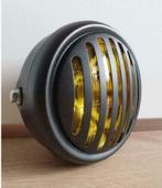 Koplamp caferacer zwart geel + ingebouwde gril, Motoren, Tuning en Styling