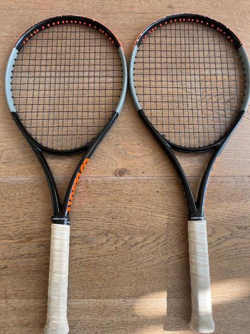 2 tennisrackets Wilson Burn 100ULS, gripmaat 1, Sport en Fitness, Tennis, Gebruikt, Racket, Wilson, L1, Ophalen of Verzenden