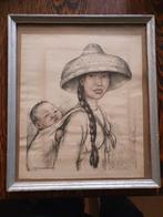 A Mother Carrying Her Child On The Back, Ophalen of Verzenden