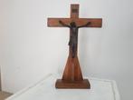 antiek staande altaar  kruis met brons  christus, Antiek en Kunst, Ophalen of Verzenden