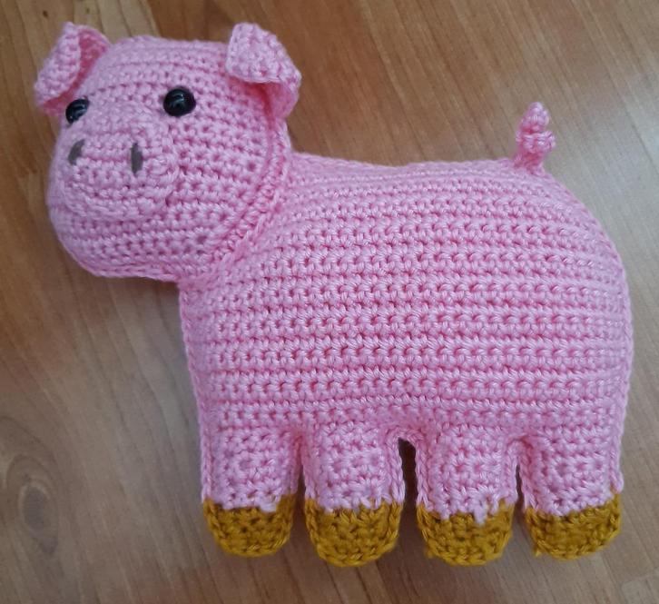Gehaakt Varkentje, Kinderen en Baby's, Speelgoed | Knuffels en Pluche, Nieuw, Overige typen, Ophalen
