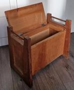 Antiek schoenenbankje massief bankje vintage met klep, Minder dan 50 cm, Gebruikt, Eikenhout, Minder dan 50 cm