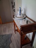 Oud lampetkastje met wasbak en kammenbakje, Antiek, Met plank(en), Gebruikt, 25 tot 50 cm