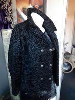 Gitzwarte echte Russische echte bontjas bont jas  maat M, Ophalen of Verzenden, Zo goed als nieuw, Maat 38/40 (M), Zwart