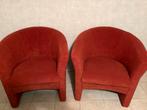 Twee Rode Stoelen, Huis en Inrichting, Fauteuils, Ophalen, Gebruikt, Minder dan 75 cm, Stof