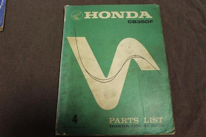 Honda CB350F 1974 motorcycle parts list CB 350 four, Motoren, Handleidingen en Instructieboekjes, Honda, Ophalen of Verzenden