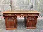 Antiek eiken bureau met leder bovenblad, Ophalen