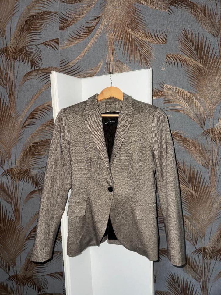 Zara Basic Taupe Blazer – Strak en Veelzijdig, Kleding | Dames, Overige Dameskleding, Gedragen, Ophalen of Verzenden