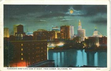 (381-266-015) Baltimore Panoramic Bird view at Night beschikbaar voor biedingen