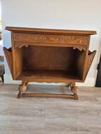 Vintage houten kastje met opbergruimte, Ophalen, Met plank(en), Minder dan 50 cm, Gebruikt