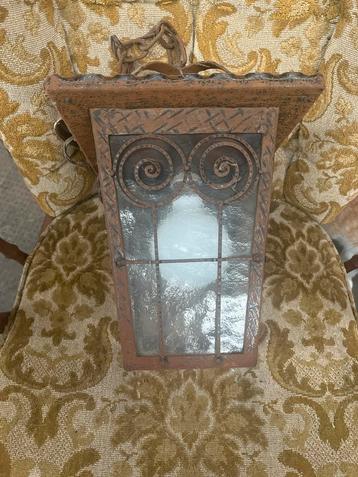 Vintage Metalen Hanglamp met Glas beschikbaar voor biedingen