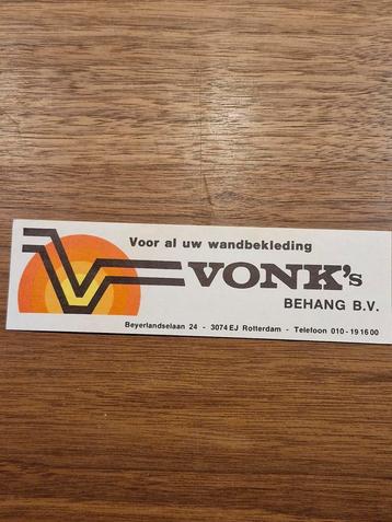 2744 Vintage Vonk's Behang B.V. Reclame Sticker  beschikbaar voor biedingen