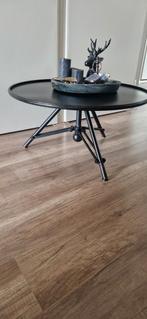Dutchbone Salontafel Brok 78cm - Zwart - Rond, Ophalen, 50 tot 100 cm, Rond, 50 tot 100 cm