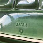 8 x bord keramiek vierkant groen Made in Japan, Bord(en), Keramiek, Ophalen of Verzenden
