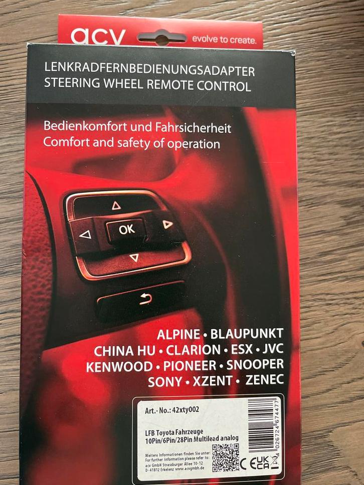 ACV 42xty002 Stuurwiel Afstandsbediening Adapter, Auto diversen, Auto-accessoires, Nieuw, Ophalen of Verzenden
