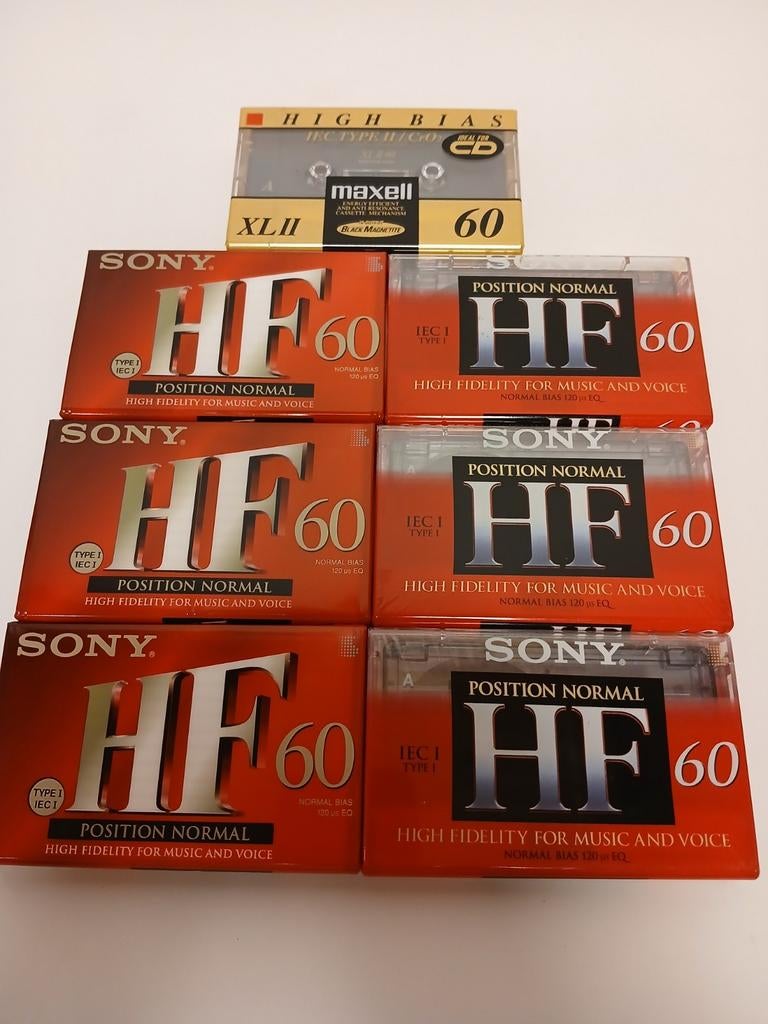 Nieuwe cassettebandjes 6x sony hf 60 + 1x Maxwell XL 11, Cd's en Dvd's, Cassettebandjes, Ophalen of Verzenden, Zo goed als nieuw