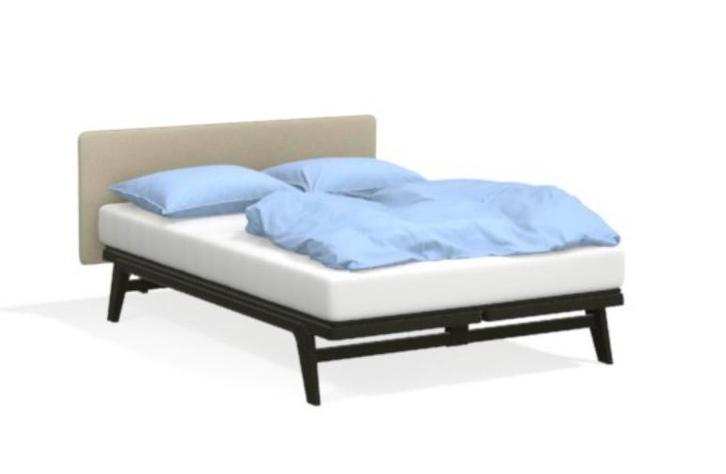 Showroom Auping Original 140x200 Black incl Hoofdbord etc., Huis en Inrichting, Slaapkamer | Bedden, Zo goed als nieuw, Twijfelaar