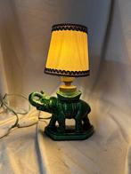 Vintage Art Deco Olifant Lamp – Groen Keramiek – 24cm, Ophalen of Verzenden