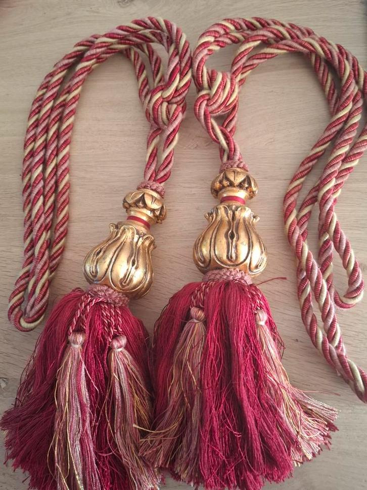 Prachtige Vintage Embrasses of gordijn klossen, Antiek en Kunst, Curiosa en Brocante, Ophalen of Verzenden