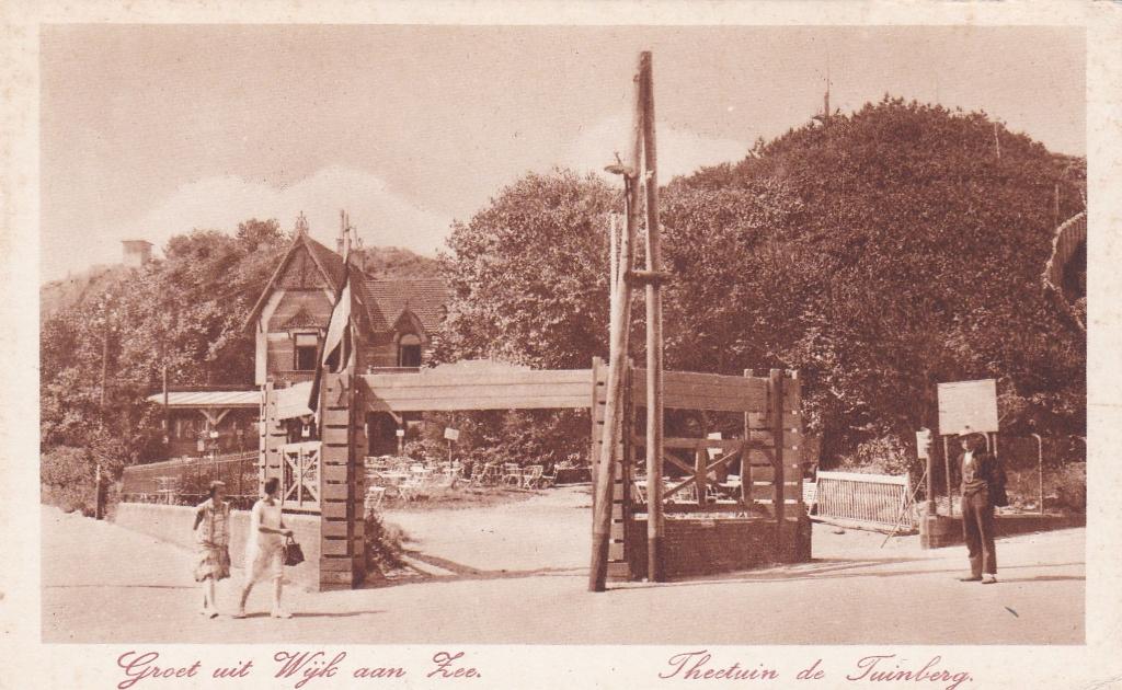 18007 Groet uit Wijk aan Zee Theetuin de Tuinberg 1928, Verzenden, 1920 tot 1940, Ongelopen, Noord-Holland