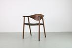 Artisan Naru stoel, Europees walnoot, zwart leer, Ophalen, Zwart, Nieuw, Hout