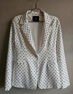 Stijlvolle witte blazer voorzien van zwarte polkadot mt. L, Actitude, Zwart, Maat 42/44 (L), Nieuw