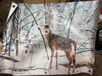 Wanddecoratie Doek - Winterse Hertenprint beschikbaar voor biedingen