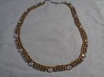 goudkl vintage strass ketting met maanstenen nr k 5699, Sieraden, Tassen en Uiterlijk, Antieke sieraden, Ophalen of Verzenden