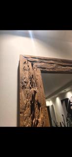 Houten spiegel massief hout, Huis en Inrichting, Woonaccessoires | Spiegels, Minder dan 50 cm, Ophalen of Verzenden, Zo goed als nieuw