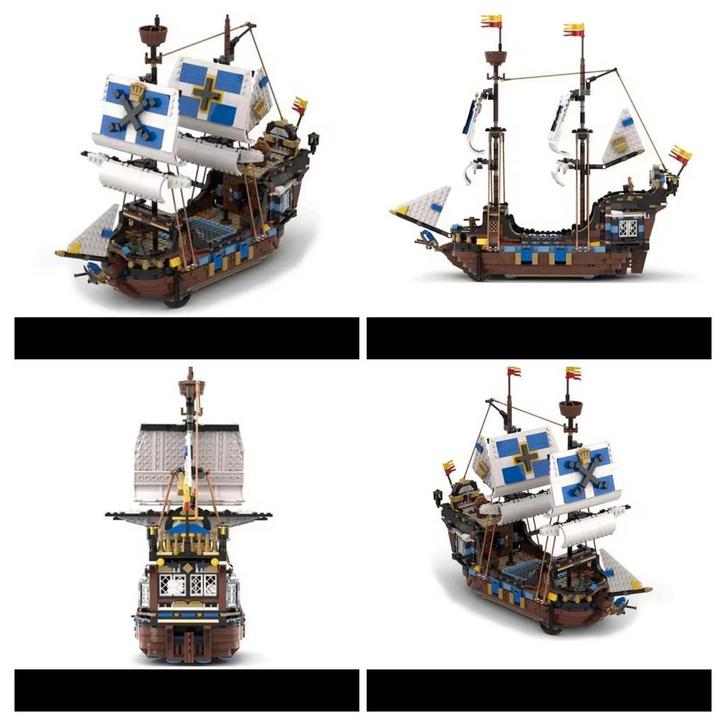 Bricks Piratenschip - Alternatief voor Lego Creator, Kinderen en Baby's, Speelgoed | Duplo en Lego, Nieuw, Complete set, Verzenden