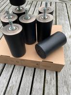 Meubelpoten zwart 8 stuks rond met 2x m8 draad, Ophalen of Verzenden, Zo goed als nieuw, Modern