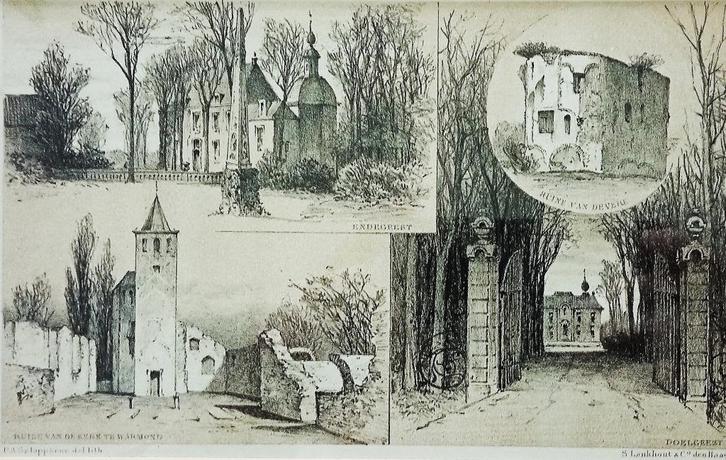 LITHO VAN P.A. SCHIPPERS 1882 WARMOND * OEGSTGEEST, Antiek en Kunst, Kunst | Litho's en Zeefdrukken, Ophalen of Verzenden