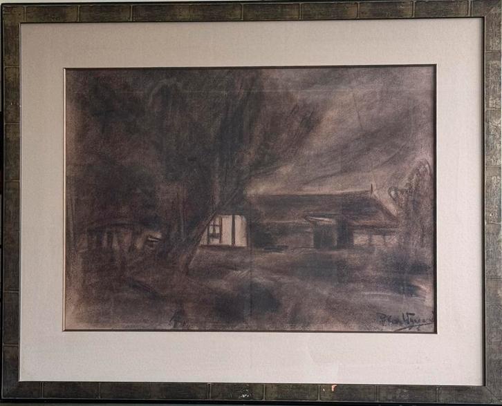 Piet van Wijngaerdt - houtskooltekening, Antiek en Kunst, Kunst | Schilderijen | Klassiek, Ophalen