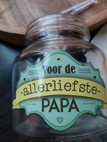 Voor de allerliefste PAPA glazen pot  beschikbaar voor biedingen