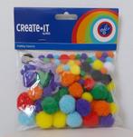 78 stuks gekleurde pompons, Hobby en Vrije tijd, Knutselen, Ophalen of Verzenden, Nieuw, Materiaal