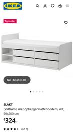 Ikea slakt met lades, Huis en Inrichting, Slaapkamer | Bedden, Ophalen, 90 cm, Eenpersoons, Wit