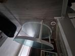 Glazen salontafel, Huis en Inrichting, Tafels | Salontafels, Ophalen, 100 tot 150 cm, Rond, 50 tot 100 cm