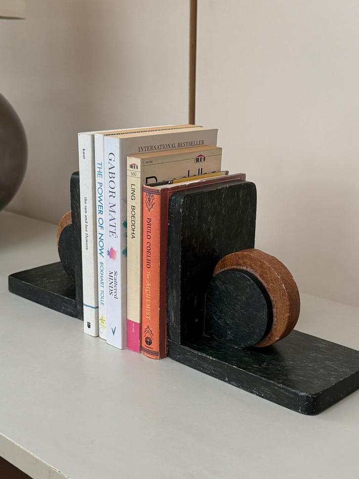 Antieke vintage marmeren natuurstenen boekensteunen, Antiek en Kunst, Antiek | Woonaccessoires, Ophalen of Verzenden