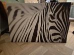 Canvas schilderij Zebra - 118x78cm, Ophalen, Zo goed als nieuw, Schilderij, 100 tot 125 cm