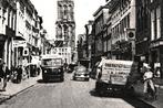 80582 Groningen Oosterstraat trolleybus 1953 zegel afgeweekt, Ophalen of Verzenden, 1940 tot 1960, Gelopen, Groningen