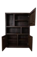 walnoot of zwart kleurige boekenkast, Nieuw, Ophalen of Verzenden, 25 tot 50 cm, Met deur(en)