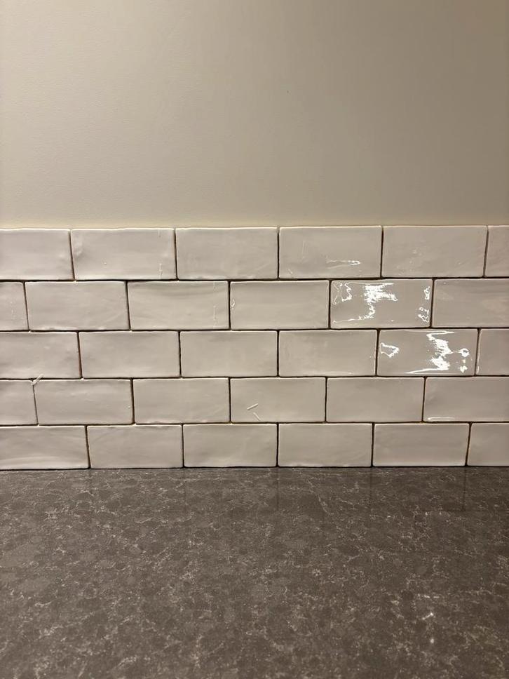 Witte Glossy Wandtegels 7,5x15cm, Doe-het-zelf en Verbouw, Tegels, Nieuw, Wandtegels, Keramiek, Minder dan 20 cm, Minder dan 5 m²